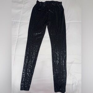 Black Textured Animal Print Leggings